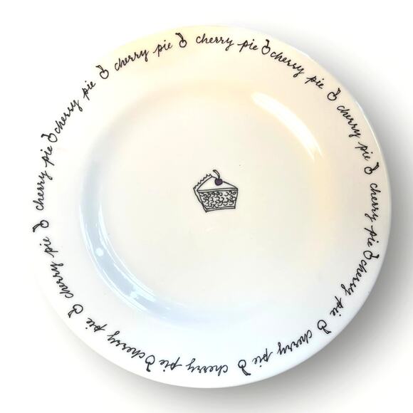 Pottery Barn Set of 4 "Dessert" plates featuring desserts | White | 8.25" | EUC - Picture 5 of 7